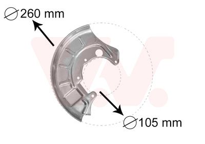 VAN WEZEL Dubļu sargs, Bremžu disks 5812372